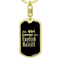 English Mastiff v2 - Luxury Dog Tag Keychain 18K Yellow Gold Finish - £27.49 GBP