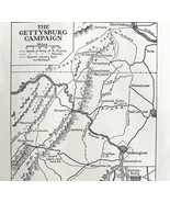 Map 1930 Gettysburg Campaign Civil War 5.5 x 9&quot; Military History Ephemer... - $27.15 CAD