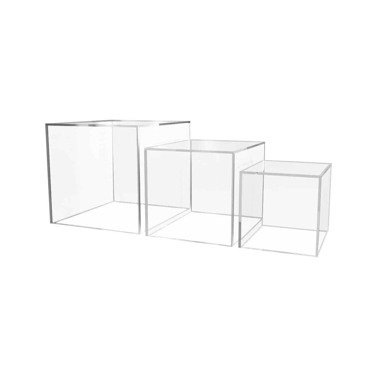 8 Inch One Piece Box Clear Acrylic Display with One Open Side No Lid Ver... - £35.98 GBP