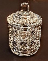 Federal Windsor Glass SUGAR BOWL with Lid Button Cane / Royal Brighton P... - $12.79