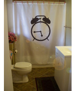 Shower Curtain alarm clock ring bell time early morning - £71.11 GBP
