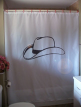 Shower Curtain cowboy hat wild west stetson Texas Texan - £55.78 GBP