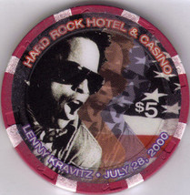 $5 Hard Rock Hotel Las Vegas Lenny Kravitz 2000 Casino Chip - £11.70 GBP