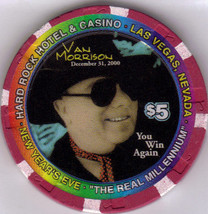  $5 HARD ROCK HOTEL Las Vegas Casino Chip Van Morrison New Years 2001 - £9.55 GBP