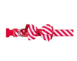 Marry &amp; Bright Holiday Dog Collar Red Strip Candy Cane Size S Small - $9.31