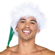 Elf Hat Jingle Bell Vinyl Faux Fur Trim Christmas Holiday Costume Green ... - £16.11 GBP
