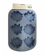 Wilton 6 cavity Silicone Floral Flower Treat Mold Blue 2 designs Spring ... - $13.58