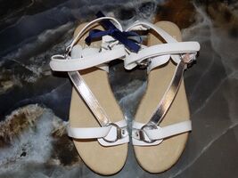 Janie and Jack White/Silver Strappy Cork Sandals Size 5 Girl's NEW - $45.00