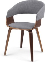 Mid-Century Modern Simplihome Lowell Bentwood Dining Chair With Light Grey Linen - £161.08 GBP
