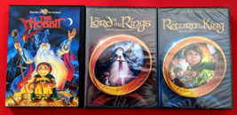 The Hobbit, Lord Of The Rings, Return Of The King Animated Trilogy - 3 Dvd Lot! - £46.92 GBP