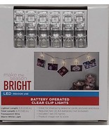 Make The Season Bright Battery Operated Clear Clip Light 10 Led Lights - £10.15 GBP