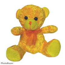 Kellytoy Orange Teddy Bear Bow Plush Forest Stuffed Animal 2012 7.25&quot; - $19.80