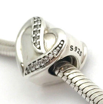 Authentic PANDORA Ribbons of Love Sterling Silver Charm 791816CZ, New - £26.56 GBP