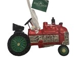 Kurt Adler Christmas Ornament Shiny Tin Two Sided Red Farm Tractor Hangi... - $9.90