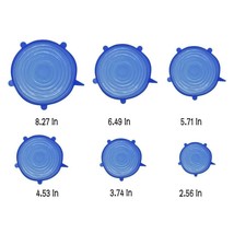 6 pack - Lids Silicone Stretch-Various Sizes, Bowl Food Saver Covers Wrap Pot - £4.65 GBP