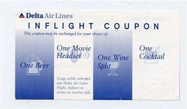 Delta Airlines Headset Wine Split Cocktail Inflight Coupon Expired &amp; Unu... - $13.86