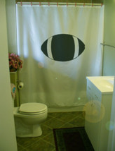 Shower Curtain football ball Superbowl game sport field - £55.05 GBP