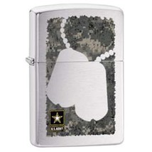 Zippo Lighter - US Army Dog Tag Engraveable Brushed Chrome - 854709 - £24.42 GBP