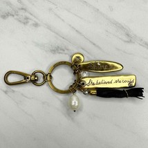 Chico&#39;s She Believed She Could Bag Charm Keychain Keyring - $9.89