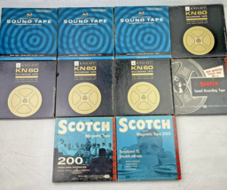Analog Reel To Reel Magnetic Recording Tape Lot x10 Rca Knight Scotch Hi Fi Boxes - £30.91 GBP