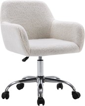 Kcc Faux Fur Vanity Makeup Desk Chair, Comfy Fluffy Swivel Modern Leisure - $122.96
