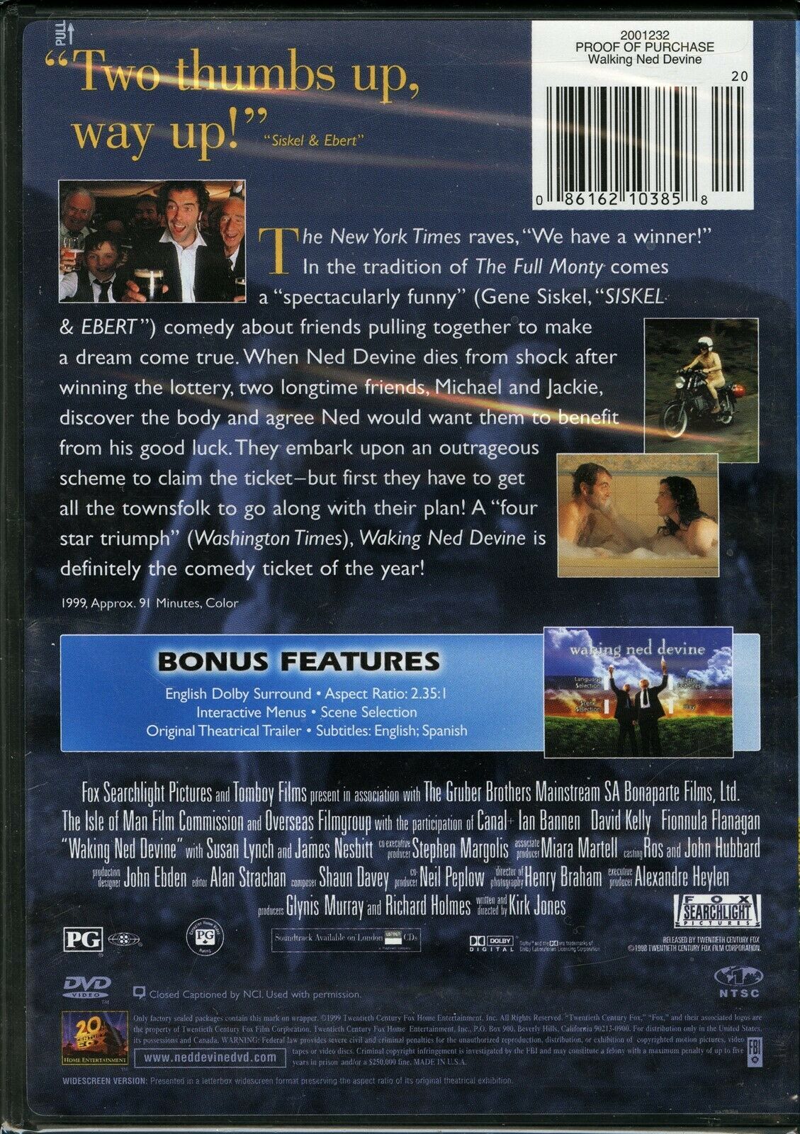 WAKING NED DEVINE aka WAKING NED DVD SUSAN LYNCH 20TH CENTURY FOX VIDEO