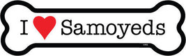 I Heart (Love) Samoyeds  Dog Bone Fridge/Car Magnet  2&quot;x7&quot;  USA Made Wat... - $94.84 MXN