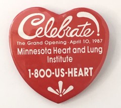 Minnesota Heart and Lung Institute Grand Opening 1987 Vintage Pin Button... - £9.57 GBP