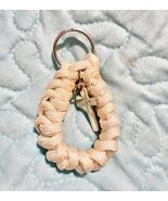 While Paracord Rope Keychain Key ring With Cross Charm 3 Inch - $8.00