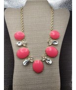 Banana Republic Neon/ Hot Pink  Angel Crystal Statement Necklace. - $52.79 CAD