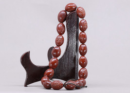 Chinese Wood Buddhism Bracelet w Buddha Head - £39.62 GBP
