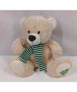 2011 Kellytoy Teddy Bear Wearing Striped Scarf &amp; Christmas Tree On Paw 1... - $23.08 CAD