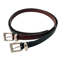 Calvin Klein Italian Saddle Leather Belts – Set of 2 (Black &amp; Brown, Med... - $28.80