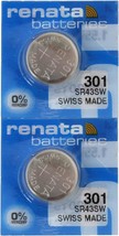 Renata 301 SR43SW Batteries - 1.55V Silver Oxide 301 Watch Battery (2 Count) - £14.38 GBP