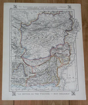 1921 Antique Map Of Afghanistan Pakistan Balochistan / Verso Iran Persia - £26.65 GBP