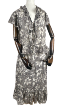 Vintage Leilei Soie 2-Piece Guépard à Pois Floral Casual Évasé Jupe &amp; Ch... - $426.47 MXN