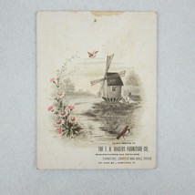 Antique Victorian Trade Card EB Rogers Furniture Co Windmill Hamilton Ohio RARE - £7.84 GBP