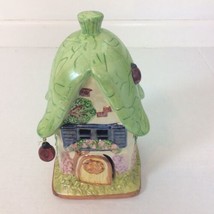 Ceramic House Green Roof Ladybugs Whimsical Decorative 8.5&quot; H AS IS - £12.38 GBP