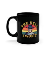John Wayne The Hell I Won’t Western Gift Cowboy 11oz Black Ceramic Coffe... - £15.86 GBP