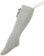 Wrapables Knee High Diamond Pattern Girl Socks in Gray NWT - $6.69 CAD