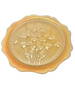 Iridescent Iris &amp; Herringbone Marigold Plate 12 in Vintage Carnival Glas... - £19.73 GBP