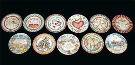 222 Fifth 12 Days of Christmas Colorful 8-1/4&quot; Stoneware Dessert Plate(s... - £11.18 GBP