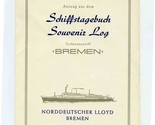 Bremen 1959 Abstract of Log North German Lloyd Bremerhaven New York  - $21.78