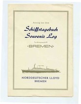 Bremen 1959 Abstract of Log North German Lloyd Bremerhaven New York  - £17.15 GBP