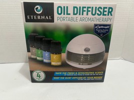 Eternal Oil Diffuser Portable Aromatherapy w/4 Essential Oils &amp; Reusable Pad - £5.06 GBP