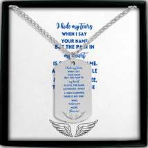 I Hide My Tears When I Say Your Name – Memorial Tag Necklace for Men – S... - $764.23 MXN+