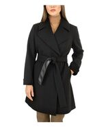 Frye Womens Wrap Coat Black Pockets Self-Tie Belt Heavyweight Wide Lapel... - $1,745.08 MXN
