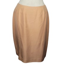 Vintage 90s I Magnin Beige Silk Pencil Skirt Size 10 - $44.55