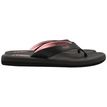 Flojos Women&#39;s Black Pink Jersey Josie Memory Foam Flip Flop Thong Sandal Size 6 - £11.72 GBP