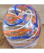 Star City WV Gentile Art Glass Multicolor Swirl Controlled Bubble Paperw... - €19,67 EUR